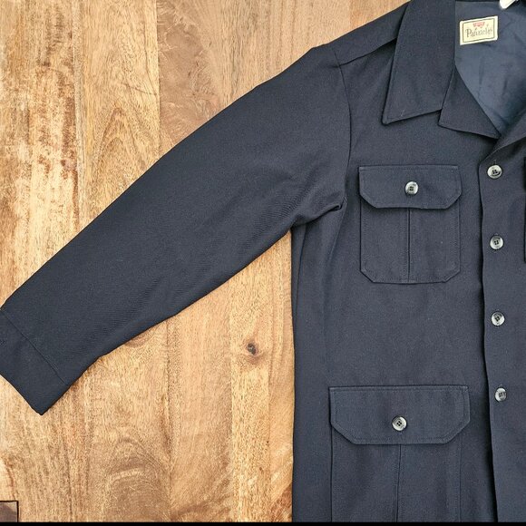 Vtg Levis Panatela Jacket Mens XL Black Leisure Suits 70s Blazer Coat Disco - Picture 2 of 7